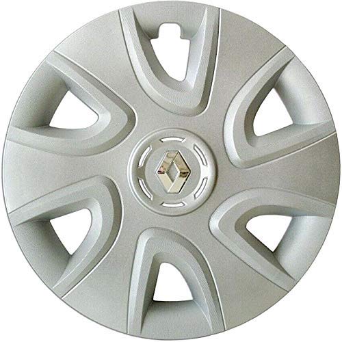 4x15" rueda Adornos Tapacubos Ajuste Renault Clio Megane 15 pulgadas de plata negro